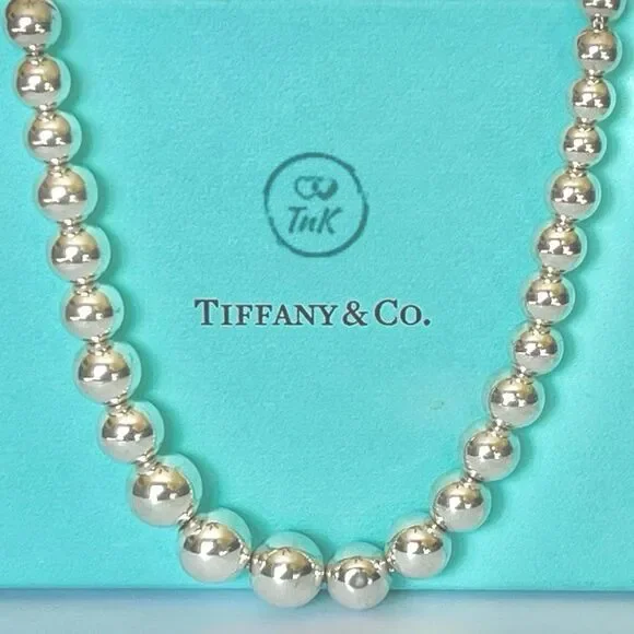 Tiffany & Co Hardwear Graduated Ball Bead Necklace - 925 Silver - 16” - Picture 1 of 15